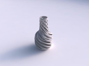 vase slim wider middle intertwining lines very twisted tapered 2 house decor 3d print model - Mito3D
