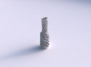 vase slim wider middle intertwining lines twisted tapered wavy house decor 3d print model - Mito3D