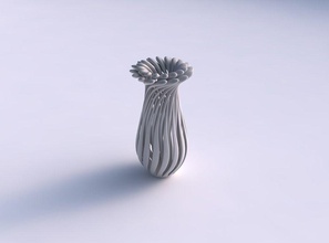 vase petit incurvé tordu muscle structure doux conseils élargi maison décor 3d print model - Mito3D