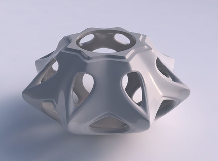 Vase kugelförmig 2 glatt schneidet gedrückt Haus Dekor 3d print model - Mito3D