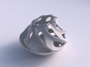 vase kugelförmig 2 glatt schneidet gedehnt ecke haus dekor 3d print model - Mito3D