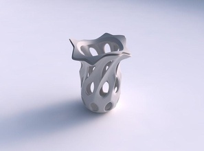vase kugelförmig 2 glatt schneidet gedehnt wellig haus dekor 3d print model - Mito3D