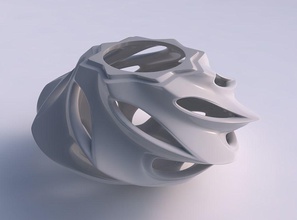 vase kugelförmig 2 glatte Schnitte verdreht, gequetscht Haus sphärisch glatt twisted gepresste Dekor 3d print model - Mito3D