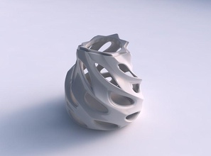 vazo küresel 2 pürüzsüz kesikler bükülmüş gergin ev dekor 3d print model - Mito3D