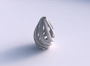 vase kugelförmig komprimiert doppelt verdrehte zusammengebrochen hals haus dekor 3d print model - Mito3D
