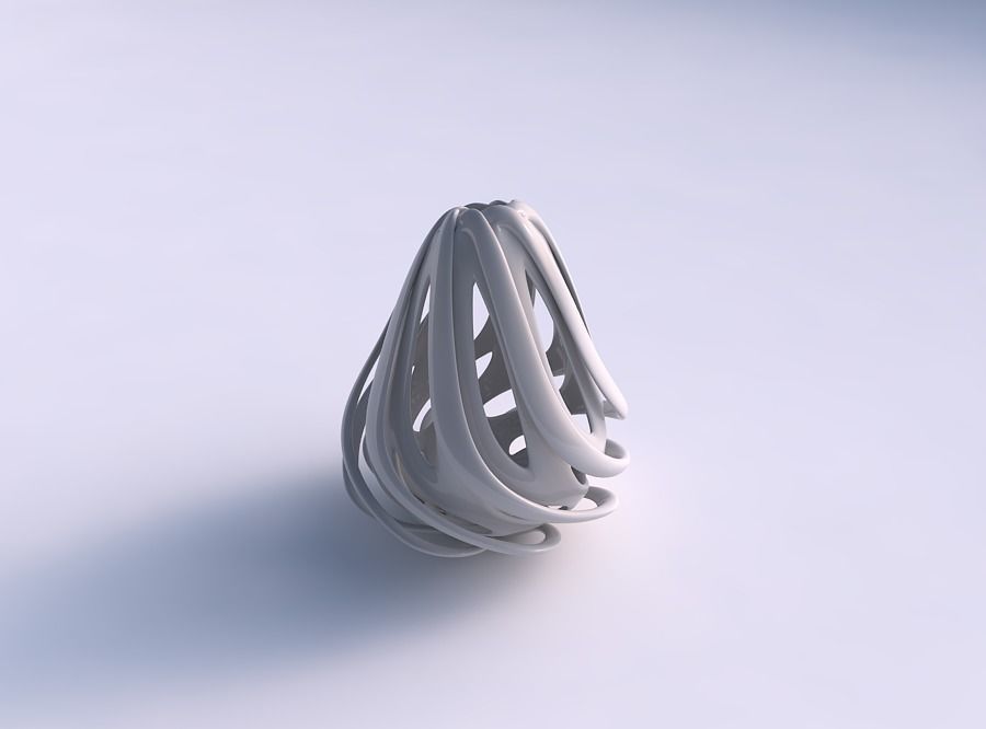 vase kugelförmig komprimiert doppelt verdrehte zusammengebrochen haus dekor 3D print model - Mito3D