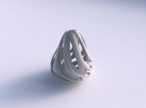 vase sphérique comprimé double tordu s'est effondré longue maison décor 3d print model - Mito3D