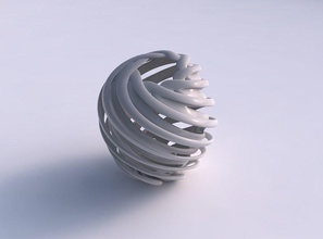 vase spherical compressed double twisted collapsed top pimp up house decor 3d print model - Mito3D