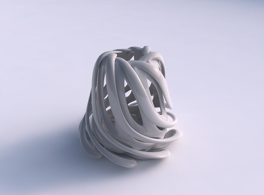 vase spherical compressed double twisted collapsed streched house decor 3D print model - Mito3D