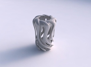 vase sphérique comprimé double retors s'est effondré haut élargi maison compressé tordu décor 3d print model - Mito3D