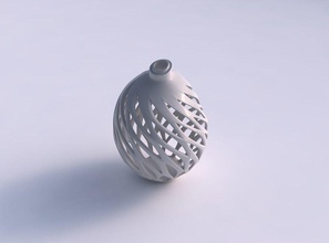 vase spherical compressed smooth beveled cuts extruded top pimp up house decor 3d print model - Mito3D
