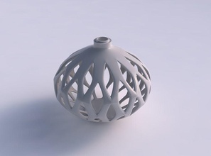 vase spherical compressed smooth beveled cuts extruded squeezed house decor 3d print model - Mito3D