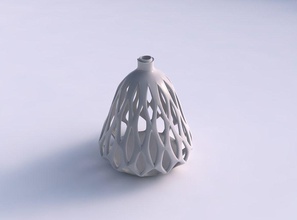 vase spherical compressed smooth beveled cuts extruded top streched house decor 3d print model - Mito3D