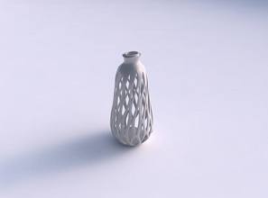 vaso esférico comprimido suave chanfrado cortes extrudado esticado ondulado casa decoração 3d print model - Mito3D