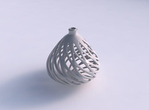 vase spherical compressed smooth beveled cuts extruded wide middle house decor 3d print model - Mito3D
