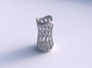vase kugelförmig komprimiert glatt abgeschrägt schneidet gedehnt wellig haus dekor 3d print model - Mito3D