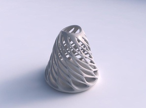 vase kugelförmig zusammengedrückt glatt abgeschrägten Schnitte verdreht, gestreckt oben Haus sphärisch komprimiert werden abgeschrägt twisted top Dekor 3d print model - Mito3D