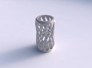 vase kugelförmig komprimiert glatt abgeschrägt schneidet verbreitert haus dekor 3d print model - Mito3D