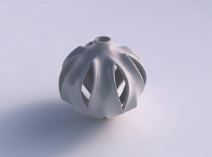 florero esférico comprimido suave cortes extruido cuello exprimido casa decoración 3d print model - Mito3D