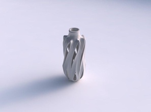 Vase kugelförmig komprimiert glatt schneidet extrudiert Hals verbreitert Haus Dekor 3d print model - Mito3D