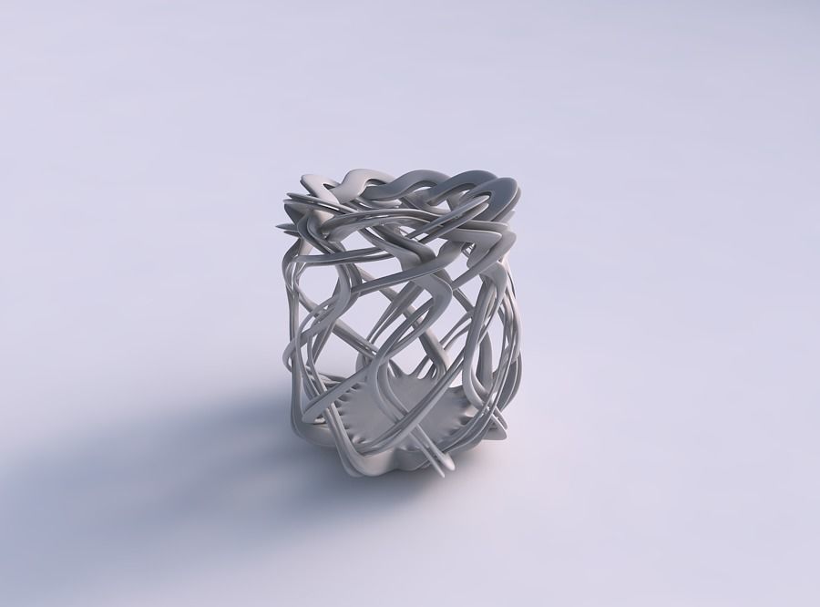 vase kugelförmig interlacing Gitter exzentrisch Haus sphärisch Exzenter Dekor 3D print model - Mito3D