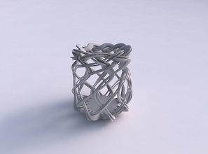 vase kugelförmig interlacing Gitter exzentrisch Haus sphärisch Exzenter Dekor 3d print model - Mito3D