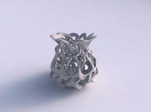 jarrón esférica entrelazado de celosía impreso líneas excéntrico casa florero el decoración 3d print model - Mito3D