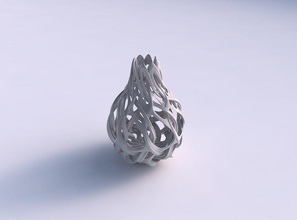 vase spherical interlacing lattice imprinted lines long neck house decor 3d print model - Mito3D