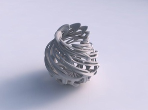 vase spherical interlacing lattice imprinted lines pimp up top house decor 3d print model - Mito3D