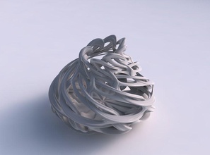vase spherical interlacing lattice imprinted lines streched top corner house decor 3d print model - Mito3D