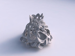 vase spherical interlacing lattice imprinted lines streched top house decor 3d print model - Mito3D