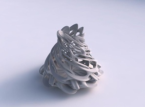 vaso sferico interlacciamento reticolo impresso linee contorte che si estendono in alto casa il sferica l'interlacciamento le twisted allungate top arredamento 3d print model - Mito3D
