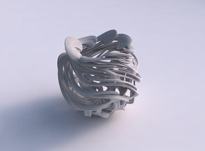 vase spherical interlacing lattice imprinted lines wavy house decor 3d print model - Mito3D