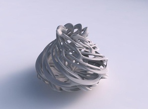 vaso sferica intreccio reticolo impresso linee largo mezzo casa arredamento 3d print model - Mito3D