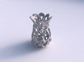 vase spherical interlacing lattice imprinted lines widened top house decor 3d print model - Mito3D