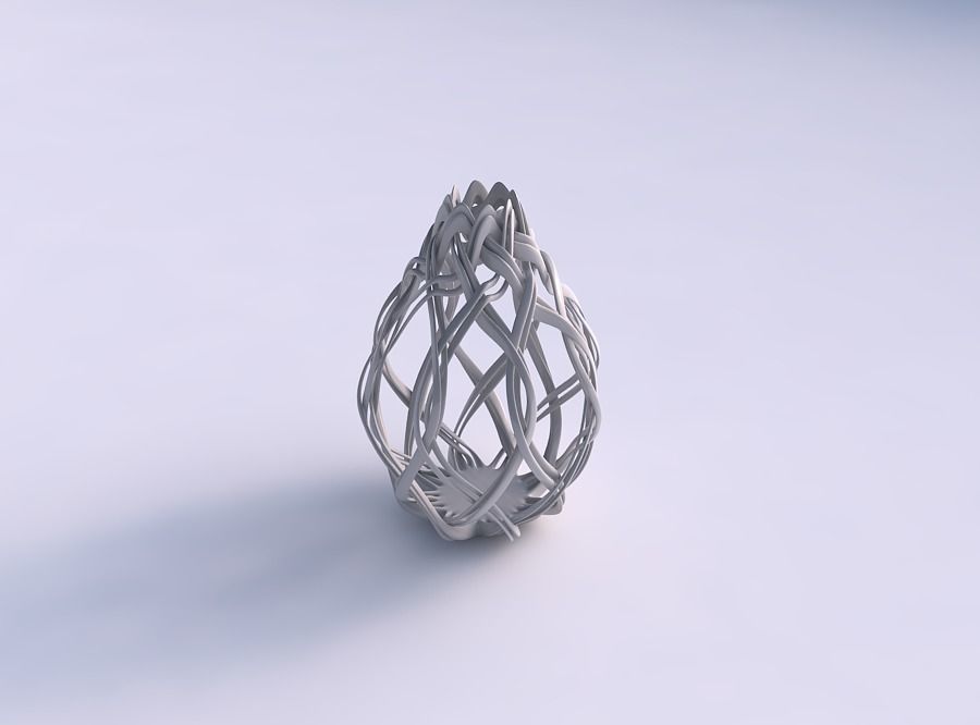 vazo küresel uzun boyun kafes titreşim ev dekor 3D print model - Mito3D