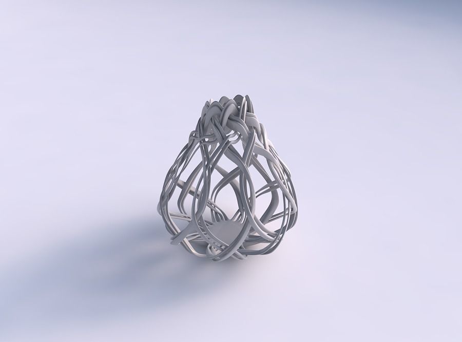 vaso sferico interlacciamento reticolo lunga superiore casa il sferica l'interlacciamento lungo top arredamento 3D print model - Mito3D