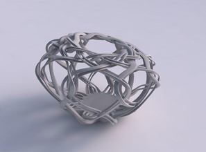 vase spherical interlacing lattice squeezed streched top corner house decor 3d print model - Mito3D