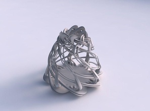 vaso sferica intreccio reticolo contorto allungato casa arredamento 3d print model - Mito3D