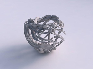 vase spherical interlacing lattice wavy top house decor 3d print model - Mito3D