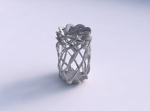 vase spherical interlacing lattice widened top house decor 3d print model - Mito3D