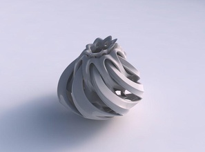 vase spherical intersection through cuts streched top corner house decor 3d print model - Mito3D