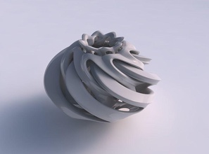 vase spherical intersection through cuts twisted squeezed house decor 3d print model - Mito3D