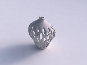 vase spherical mid section smooth cuts extruded top squeezed streched corner house decor 3d print model - Mito3D