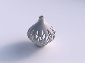vase spherical mid section smooth cuts extruded top squeezed house decor 3d print model - Mito3D