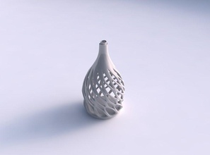 vaso sferico metà sezione liscia tagli estrusi top di twisted allungate in alto casa il sferica a che liscio i estruso arredamento 3d print model - Mito3D