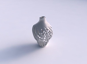 vase spherical mid section smooth cuts extruded top wavy house decor 3d print model - Mito3D