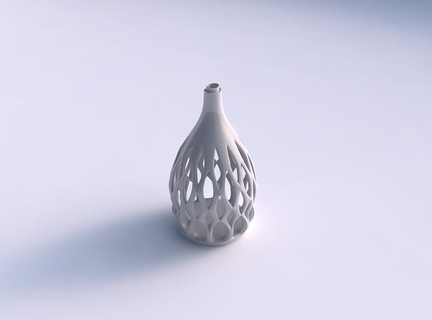 Vase kugelförmig Mitte glatt schneidet extrudiert gedehnt Haus Dekor 3d print model - Mito3D