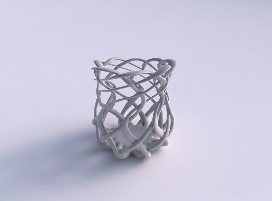 vase spherical simple interlacing lattice eccentric vase spherical  simple interlacing lattice eccentric house decor 3D print model - Mito3D