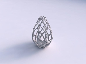 jarrón esférica simple entrelazado de celosía cuello largo casa florero el decoración 3d print model - Mito3D